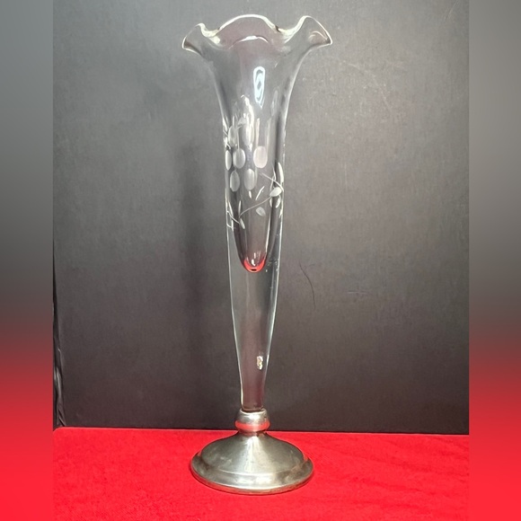 Vintage Webster Co. Sterling Silver Weighted Glass Bud Vase - Picture 8 of 9